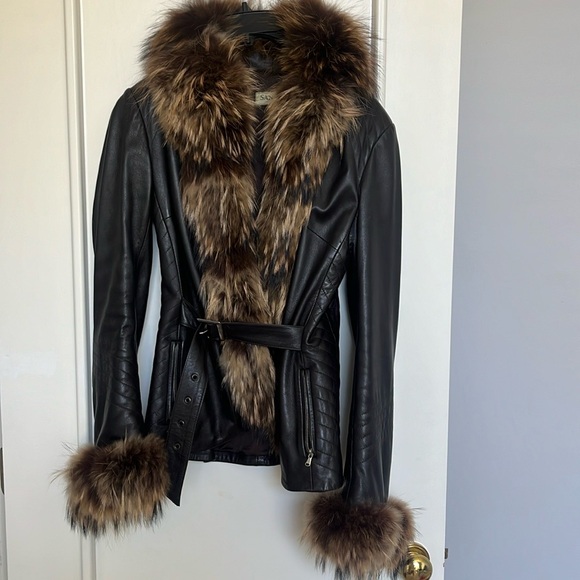 Real leather and fox fur jacket - Picture 5 of 5